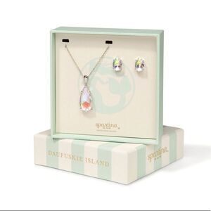 MERMAID GLASS BOXED SET (Necklace/Earrings) by Spartina 449 - New In Box